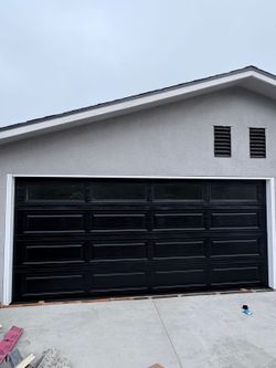 Black Double Garage Door with Windows