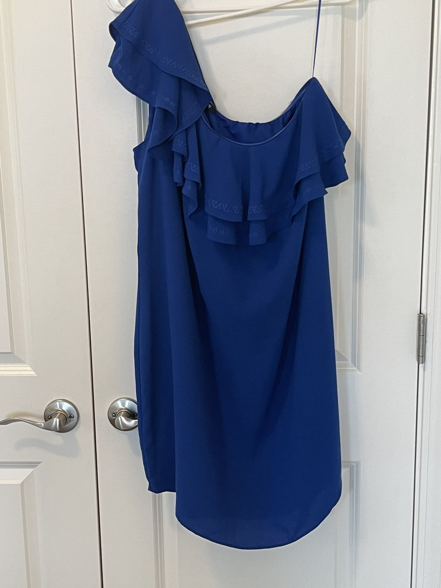 Apt. 9 One Shoulder Ruffle Dress Blue 