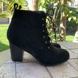 Black Chunky Heel Boots