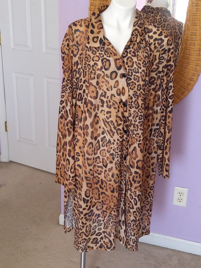 Animal print duster