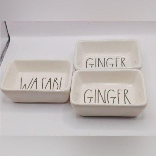 Rae Dunn "Wasabi and 2 Ginger" Dipping Bowls