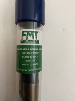 7/8” Standard Silver & Deming Drill Bit HSS 135 Split Point Black & Gold “new”