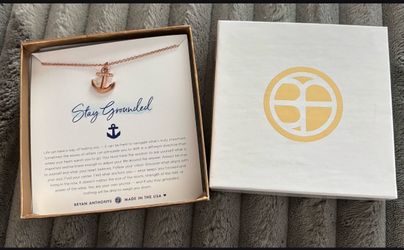 NEW BRYAN ANTHONYS STAY GROUNDED ROSE GOLD ANCHOR NECKLACE GREAT GIFT 🎁 $10!