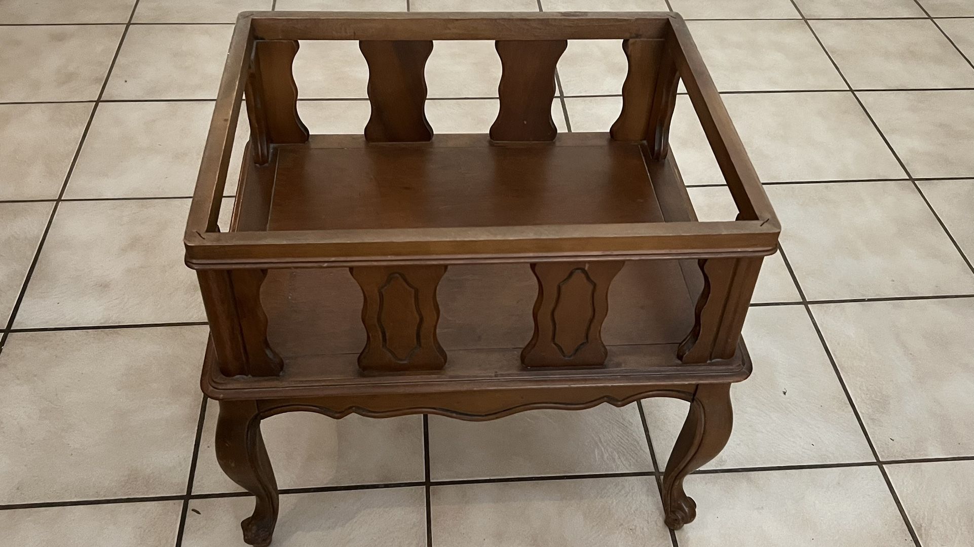 2 Rectangular Glass Top Solid Wood End Tables