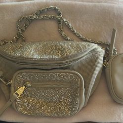 Steve Madden Rhinestone Fanny Pack Belt