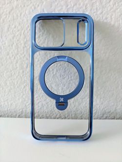 iPhone 18 Pro MaxCase with 360 Spin Magnetic Stand, Glossy Glacier Blue, Magsafe