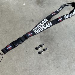 NISSAN LANYARD KEYCHAIN AND VALVE STEM CAPS COMBO $18