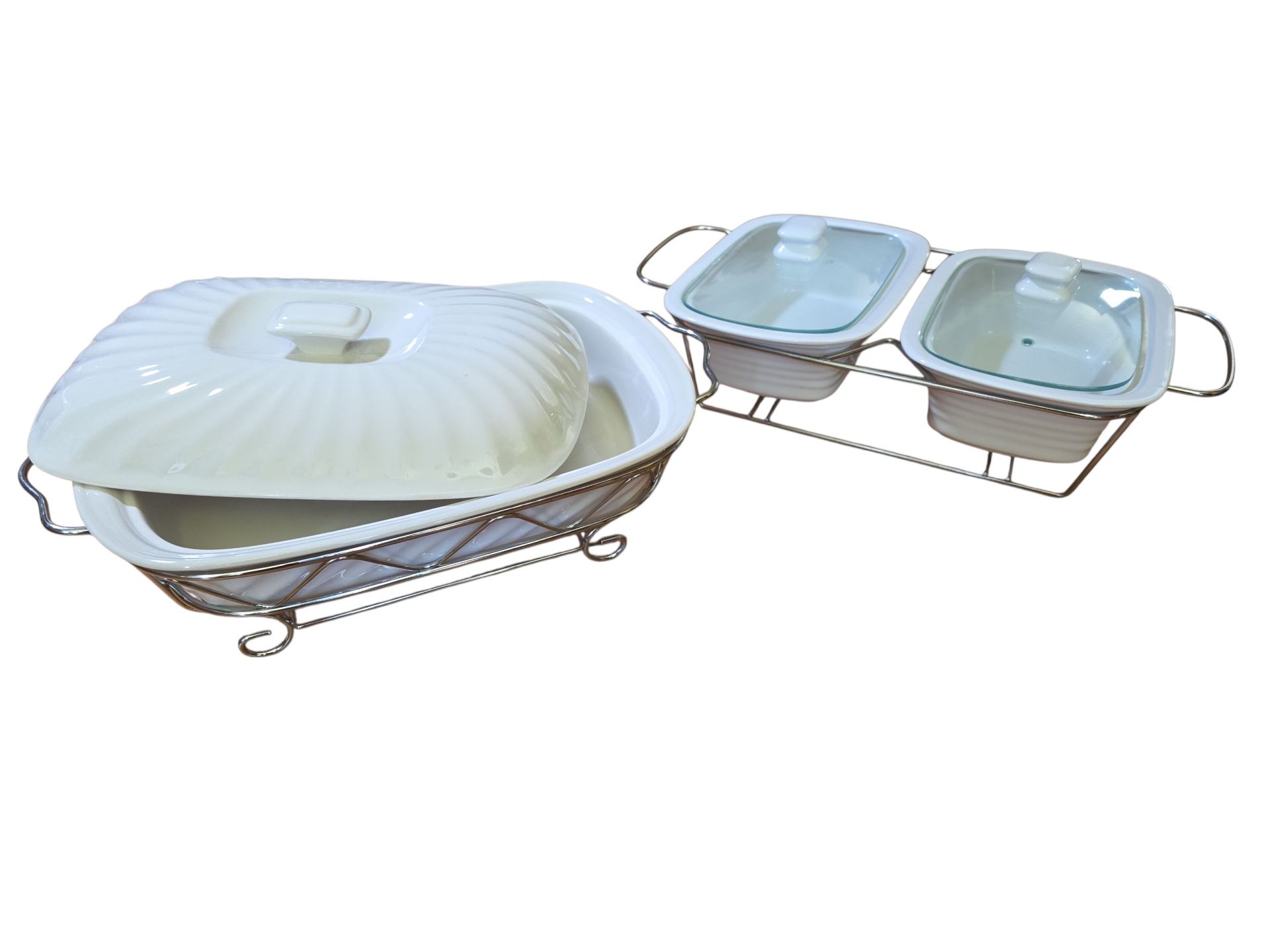 3 Piece Ceramic Food Warmer Set