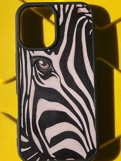 Zebra Print iPhone 16 Pro Case - Black & White Animal Art Cover
