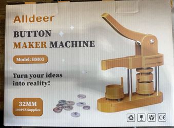 Alldeer Button-Maker-Machine Kit 32mm /1.25 inch, Button 1.25 (100pcs)