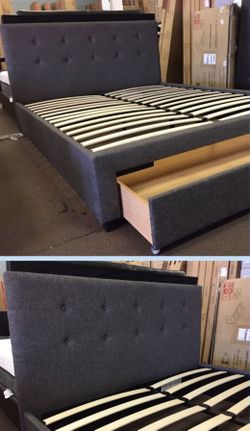 Queen bed with storage drawer