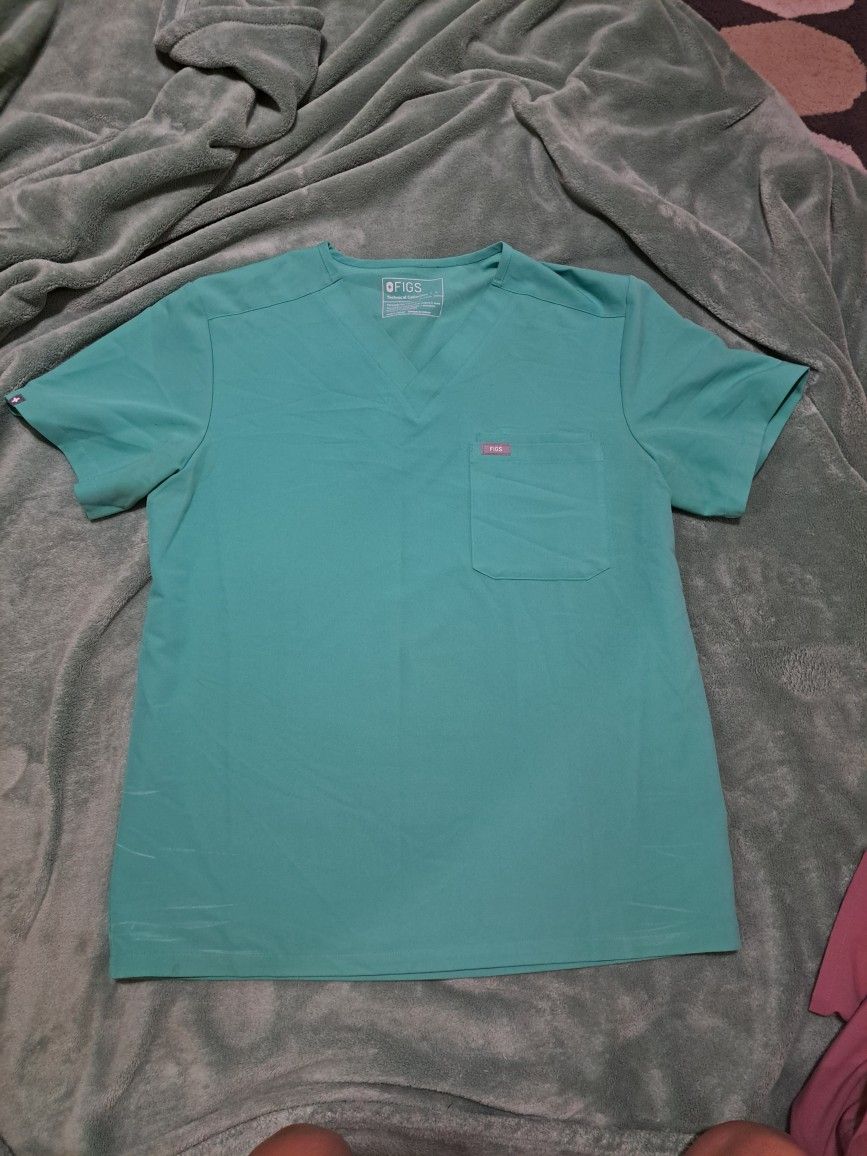 Figs Mens Large Green Scrub Top (Color Code #2250)