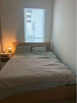 Queen IKEA Bed Frame + Memory Foam Mattress