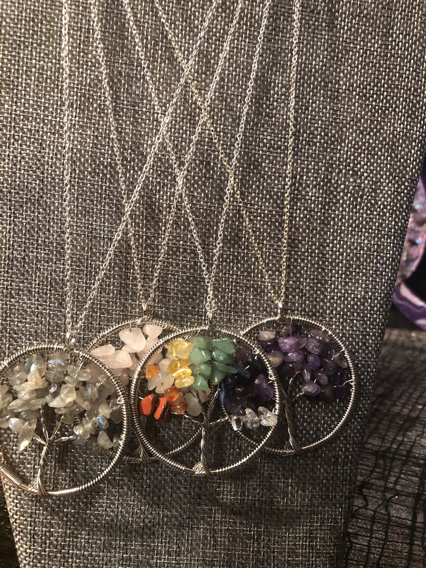 Assorted crystal necklaces