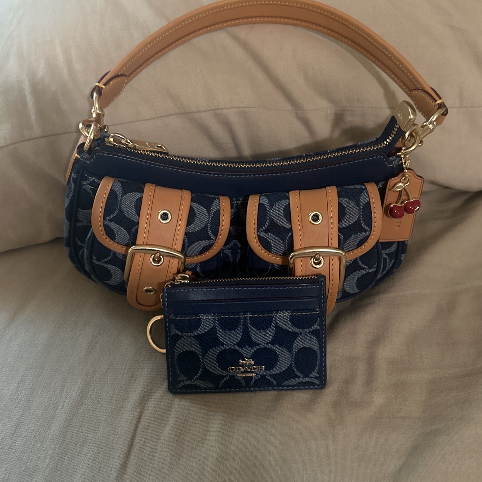 Coach Denim Ashton Bag And Wallet 