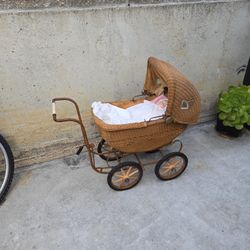Vintage Stroller With Doll