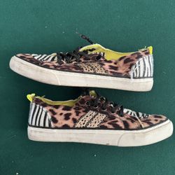 Jellypop Animal Print Low Top Sneakers Size 10 Women’s – Leopard Zebra Patchwork Style 