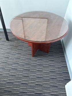 Round glass top table