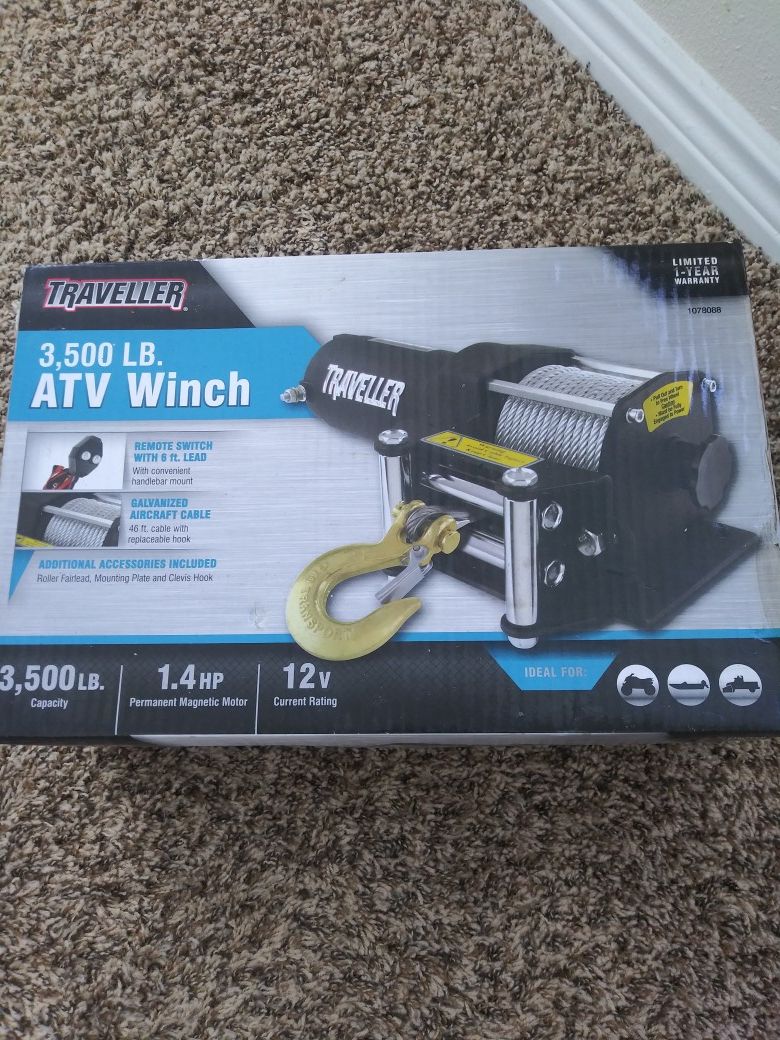 Traveller 12V ATV Electric Winch, 3,500 lb. Capacity for Sale in Austin, TX OfferUp