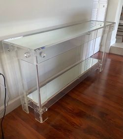 Vintage Lucite & Mirror Console Table