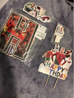 Ronaldo soccer cake topper plus extras
