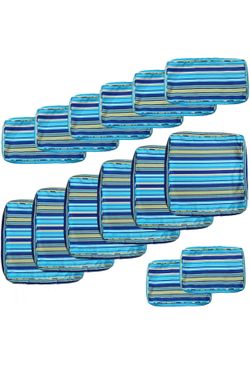New! Only Covers! 14Pcs Patio Cushion Covers Replacement Outdoor Cushion Cover with Zippers Waterproof Furniture Covers (25.6*25.6*3.9inch)for 6-Seate