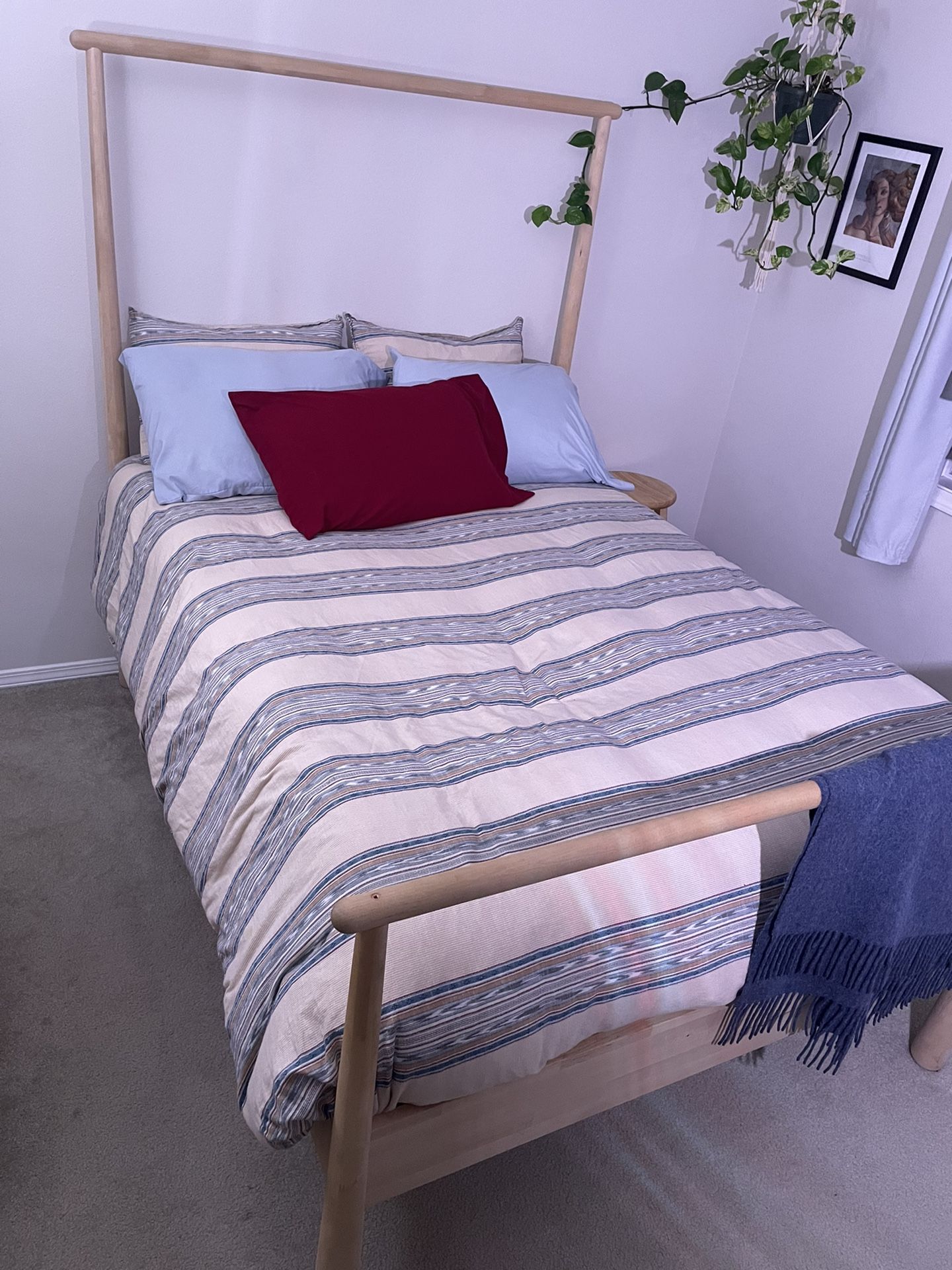 IKEA Gjora Full Size Birch Bed Frame - Morgedal Mattress & Lönset Slats Included