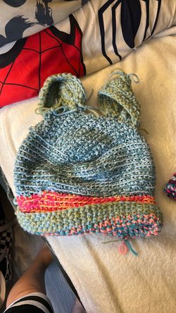 Homemade crocheted beanies