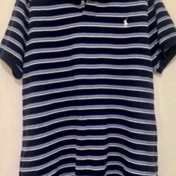 Polo Ralph Lauren Shirt Mens XL Short Sleeve Classic Fit Stripes Blue