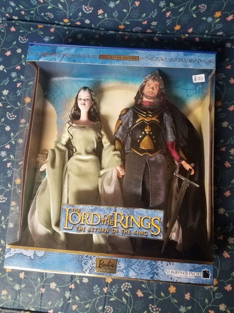 2003 the lord of the rings the return of the rings Arwen and Aragon barbie collection