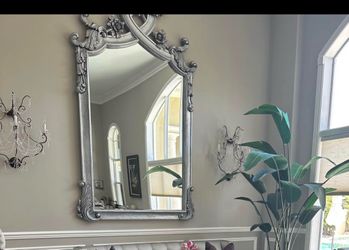 Silver Ornate Baroque Wall Mirror