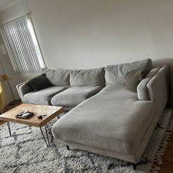 Grey L-Shaped Sectional Couch