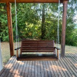 Wooden Porch Swing, 2-Seater Brown - PSF004U