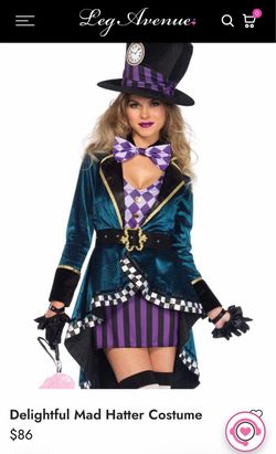 Leg Avenue Mad Hatter Halloween Costume Women Medium