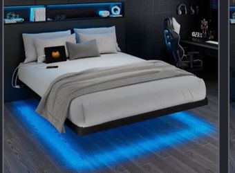 floating led bed frame full size