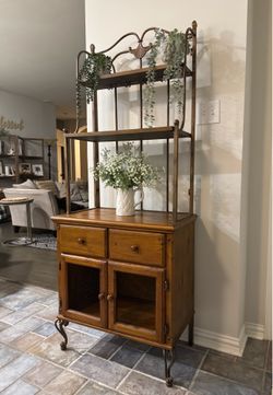 Vintage Rustic Wooden Bakers Rack Farmhouse style (pls read description)