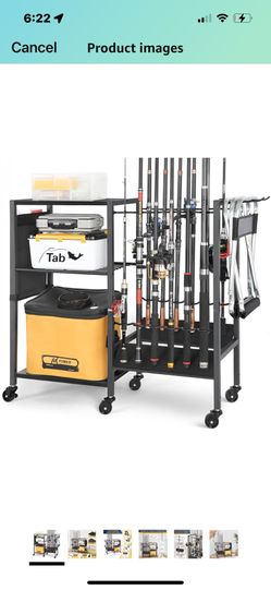  Fishing Rod Holders Fishing Gear Fishing Equipment Organizers Fishing Pole Holders Fishing Rod Tackle Cart for Garage Home Entryway Corner Gift Ideas