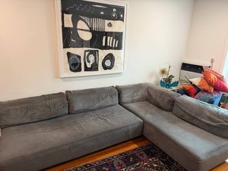 Gray Fabric Sectional Sofa