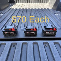 Milwaukee M18 18-Volt 5.0 Ah Lithium-Ion Battery XC Extended Capacity **$70 Each**