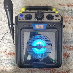 Singing Machine Portable Karaoke Machine with Wired Mic, Bluetooth, LED Lights - For Adults & Kids

