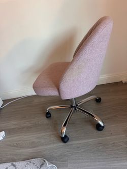 Pink Upholstered Rolling Office Chair