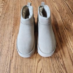 UGG Women's Ultra Mini New Heights Sand Suede Platform Boots 1158311