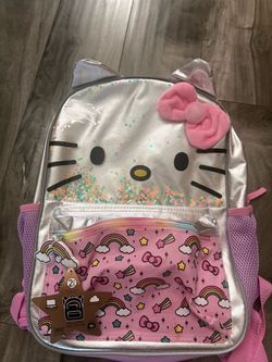 Hello Kitty Kids Backpack Silver Pink
