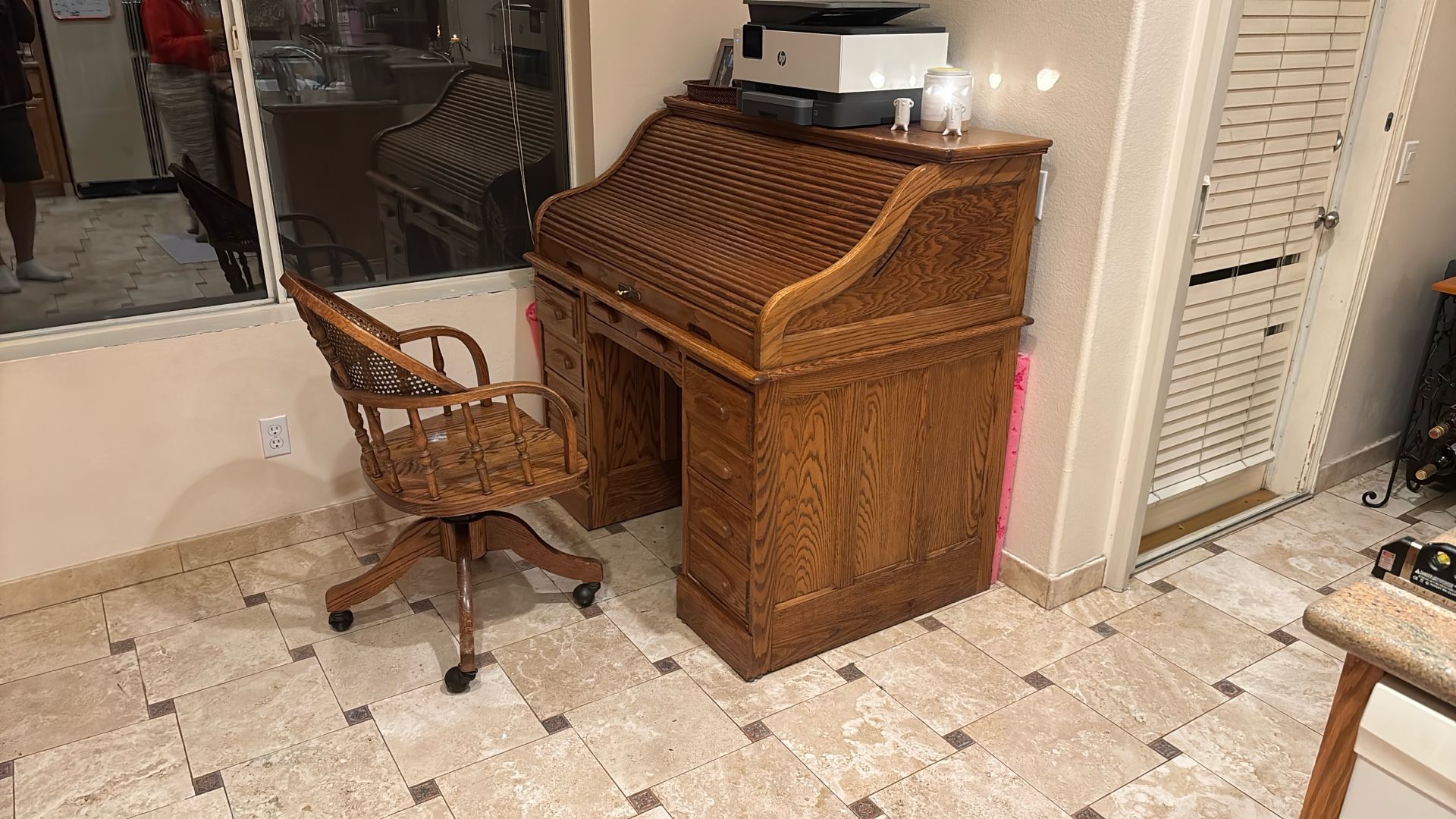 Massive Wood Desk And Chair