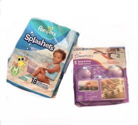 Pampers Splashers Swim Diapers Medium & Stove Knob Covers New
