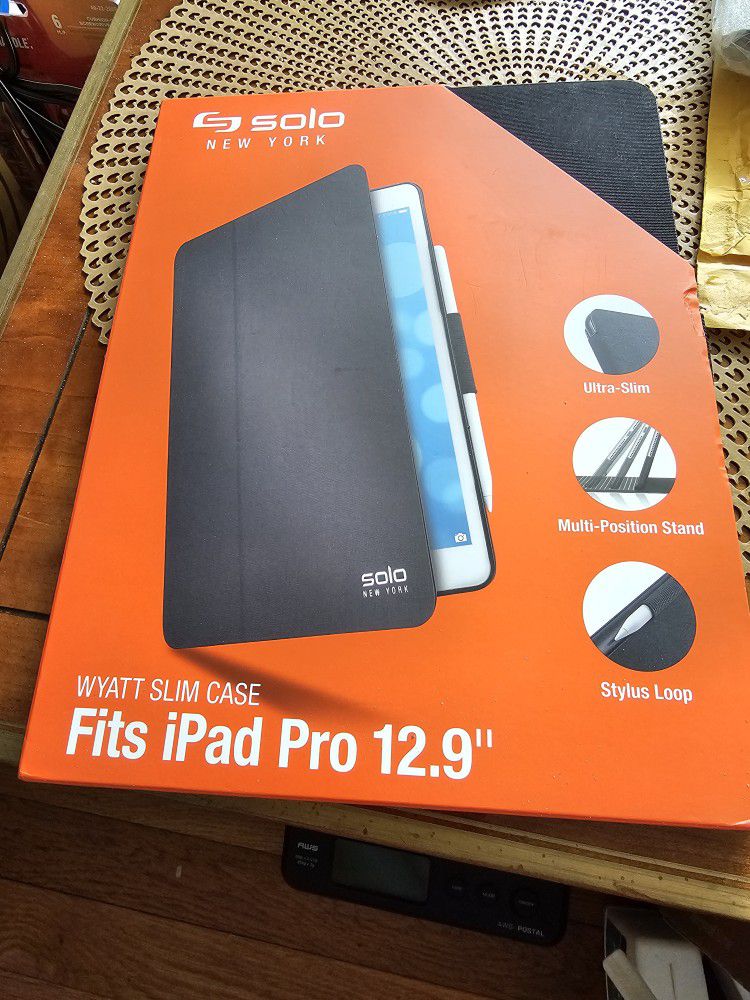 Solo New York Wyatt Slim Case for iPad Pro 12.9", Black, NEW 