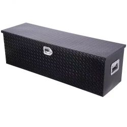 537}Heavy Duty Aluminum Truck Bed Tool Box, Diamond Plate Tool Box with Side Handle and Lock Keys, Storage Toolbox Chest Organizer for Trailer, Pickup