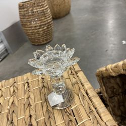 Glass Flower Candle Holder 