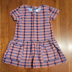 Tea Brand Bhutan Plaid Woven Pocket Dress Girls Size 4