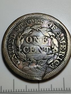 1855 Braided Hair Large Cent N-5 Upright 5s - MAJOR CATASTROPHIC ERROR - Terminal Shattered Reverse & Obverse Rim Cud